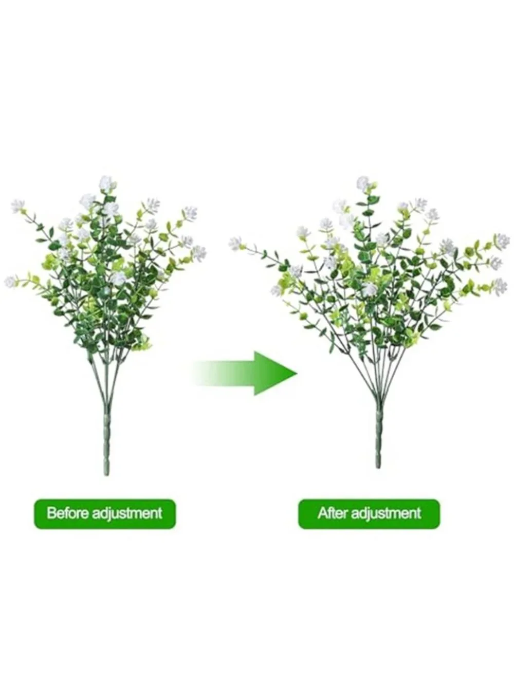 20 Bundles Fake White Flowers Monkey Grass Artificial Outdoor Faux Plants UV
